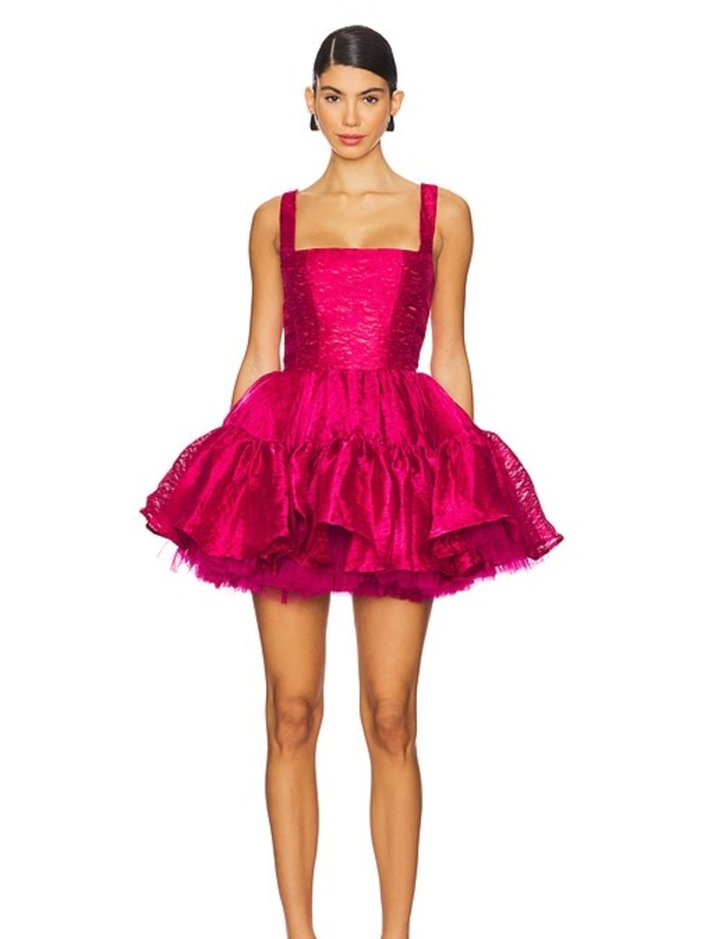 Bronx And Banco Tiara Mini Dress in Burgundy Pink Puff Skirt Tulle Cupcake XL